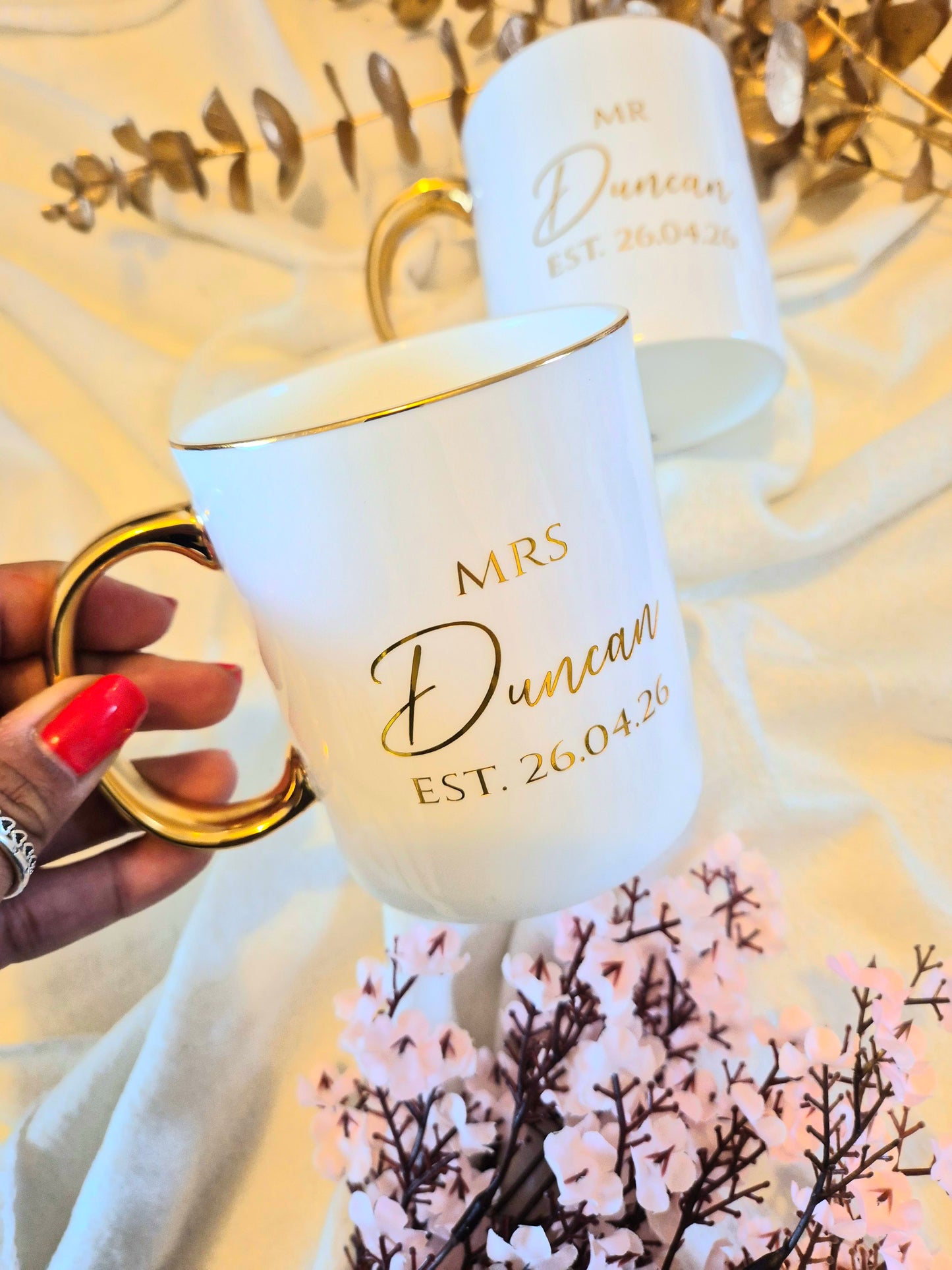 Mr & Mrs Bone China Mug Set