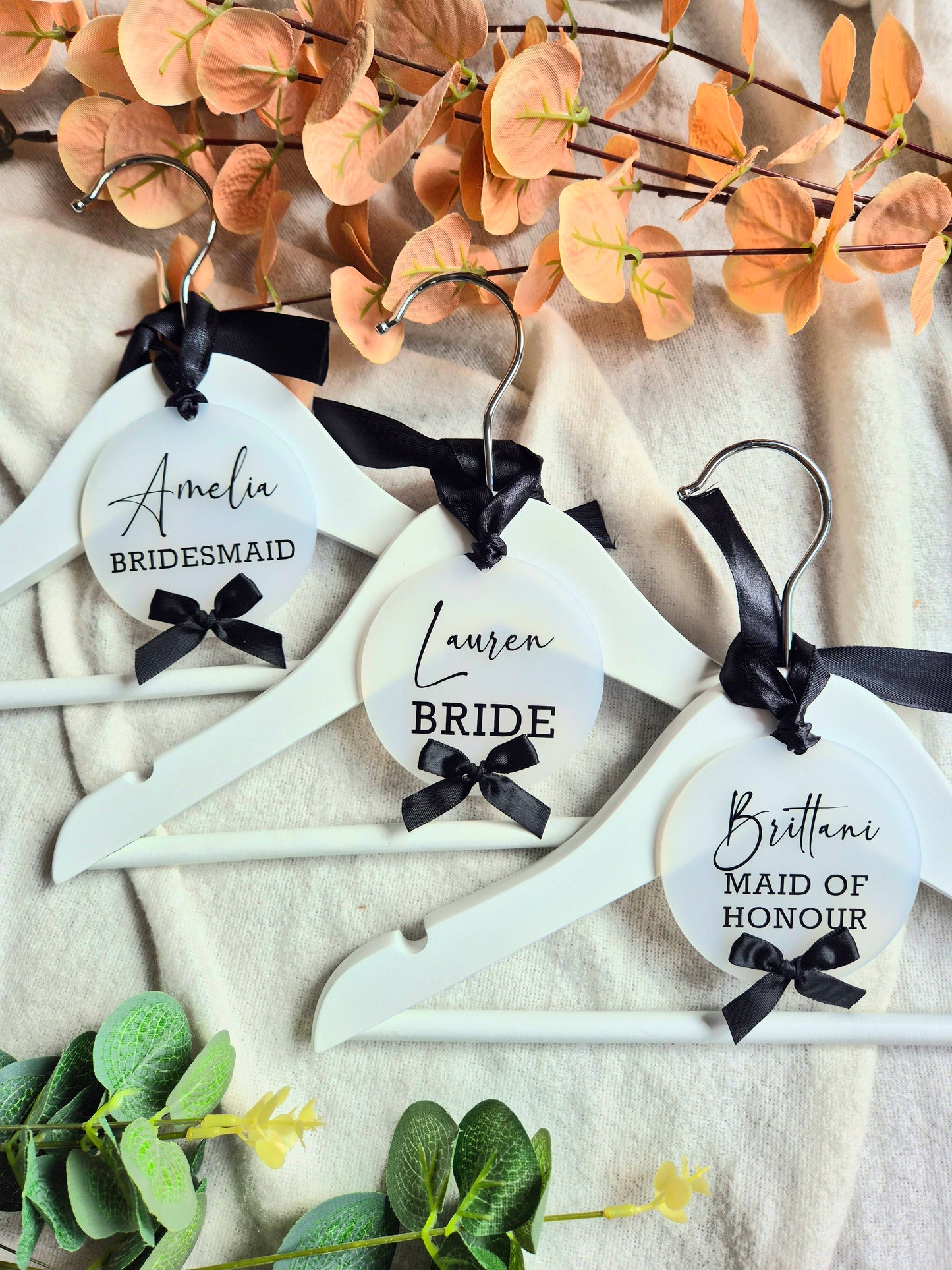Frosted Black Bow Hanger Tag