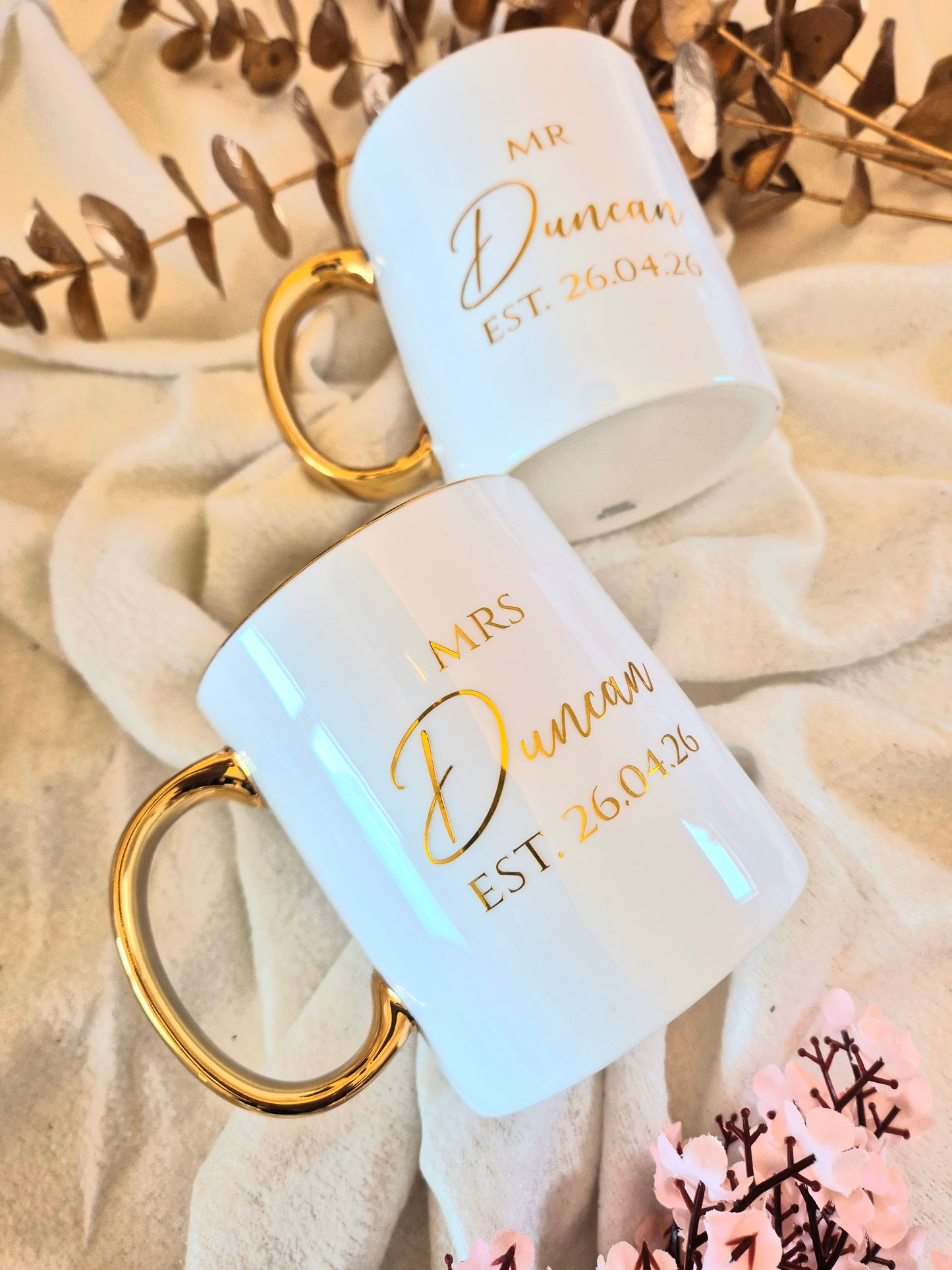 Mr & Mrs Bone China Mug Set