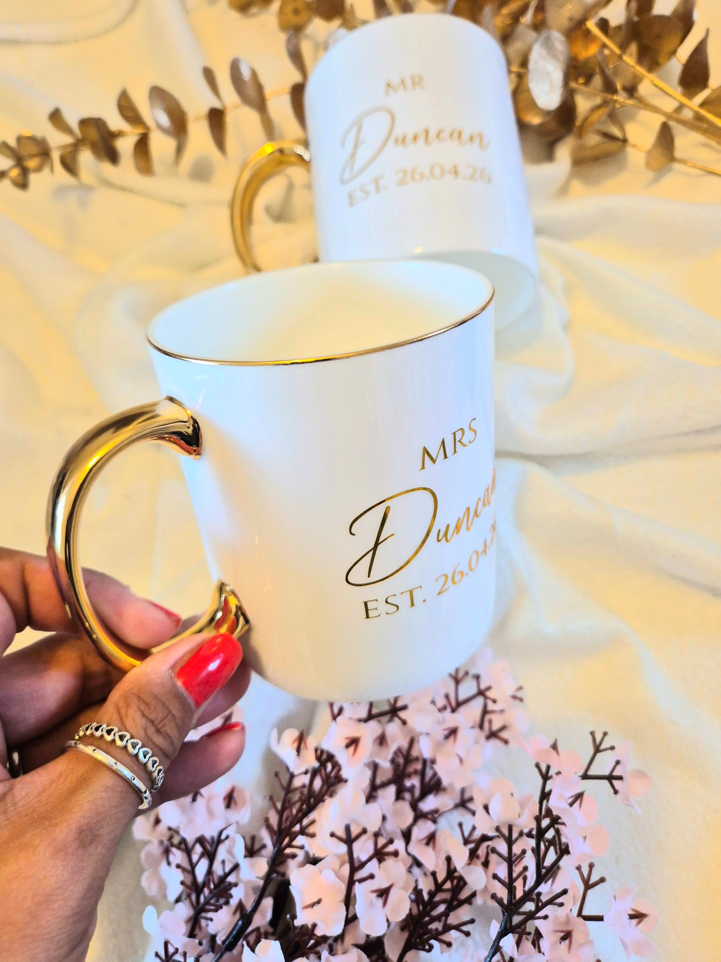 Mr & Mrs Bone China Mug Set