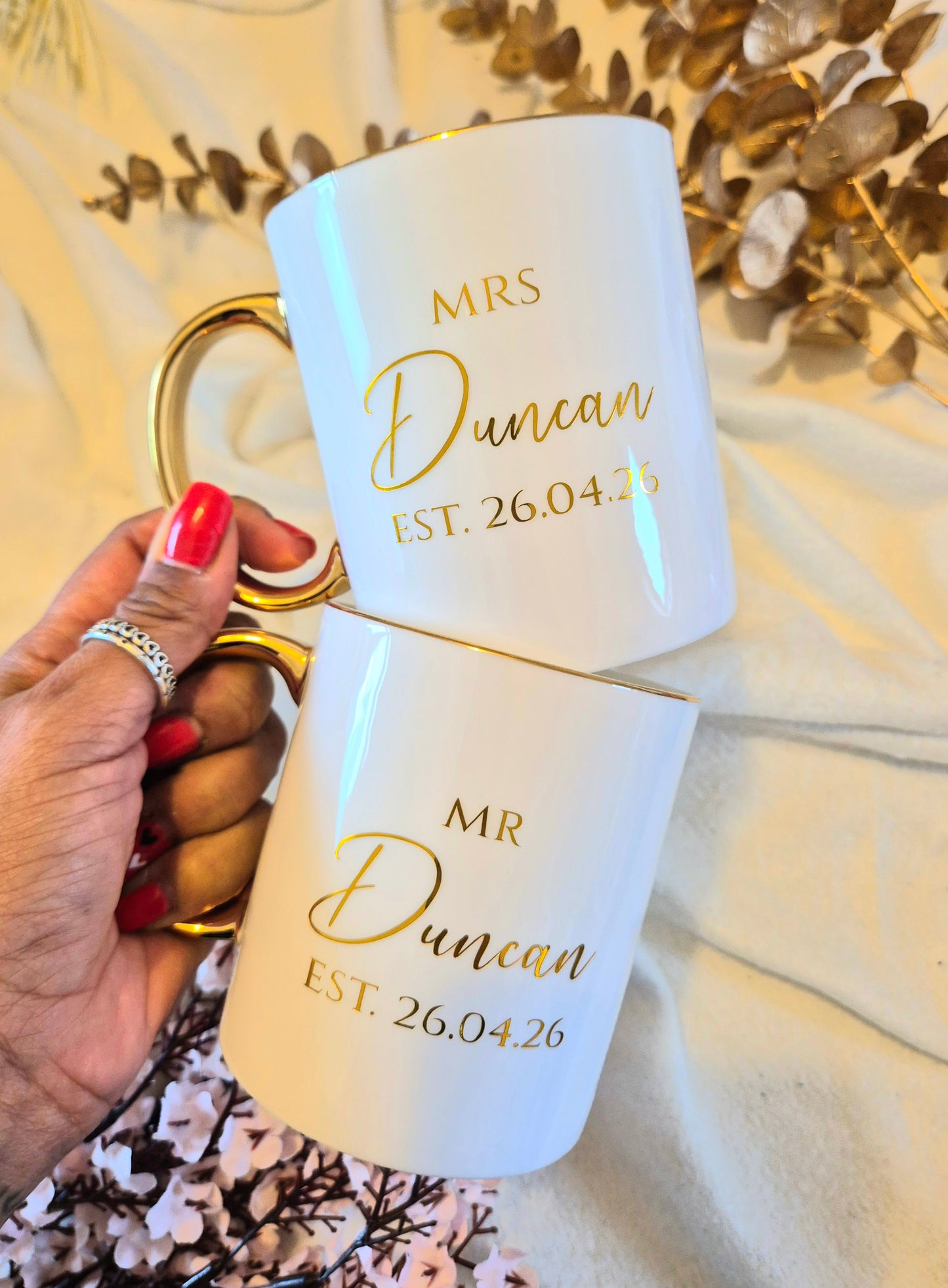 Mr & Mrs Bone China Mug Set