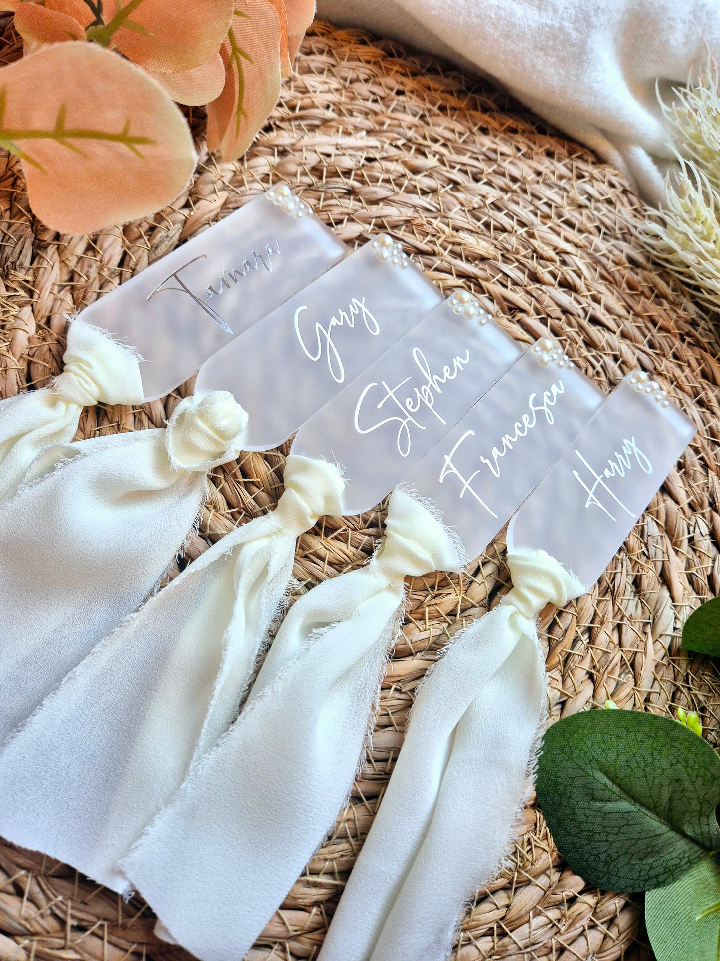 Frosted Pearl Place Names - Silver Font
