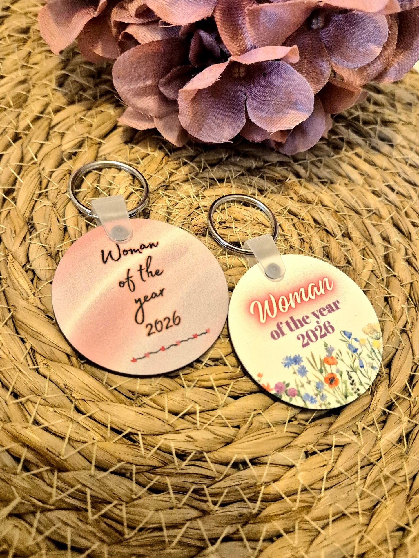Wooden Keyrings - Woman Of The Year