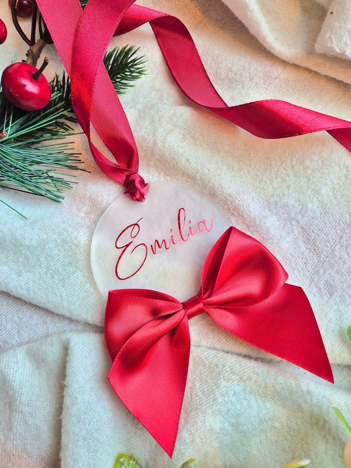 Personalised Bow Bauble