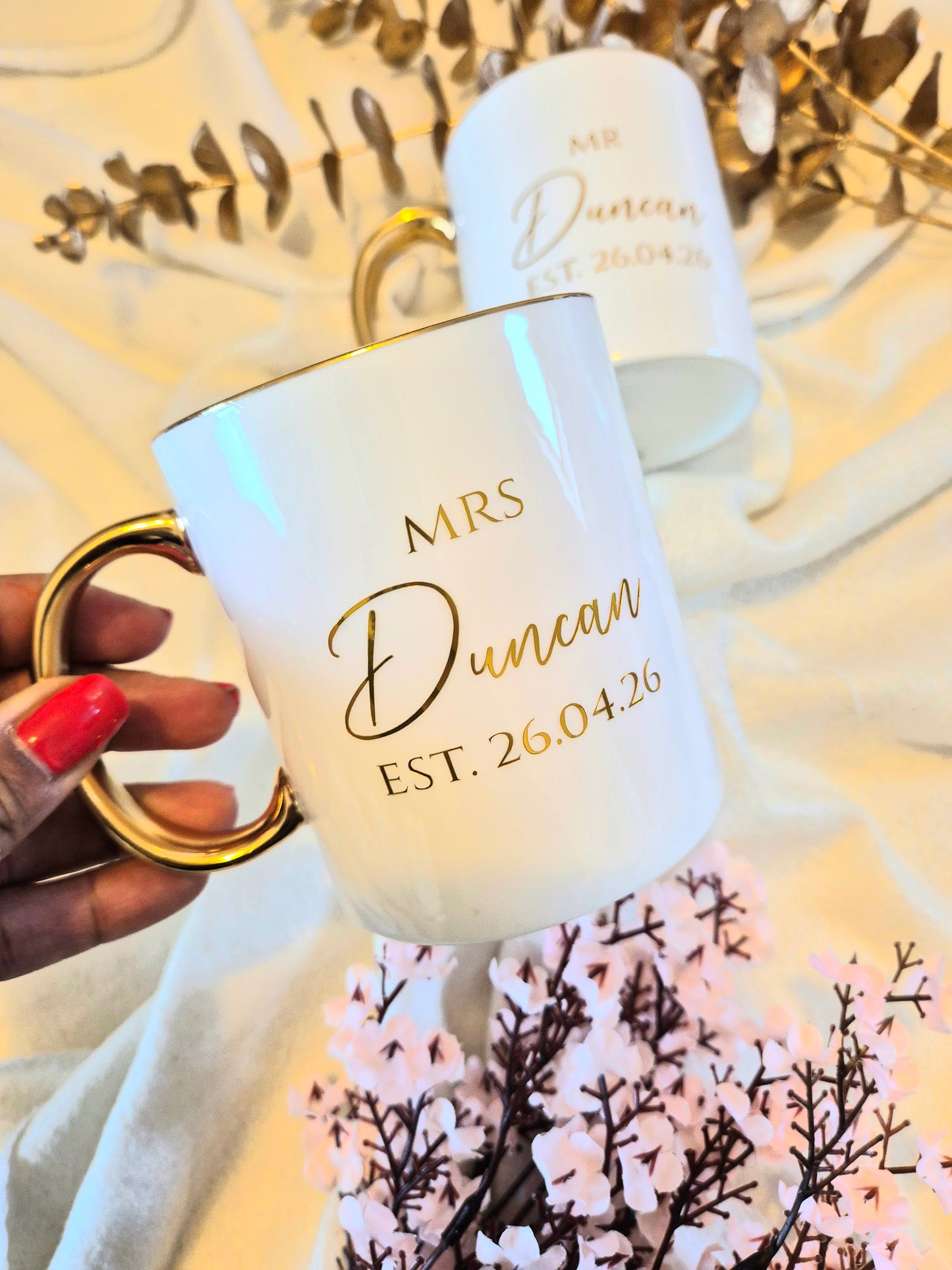 Mr & Mrs Bone China Mug Set