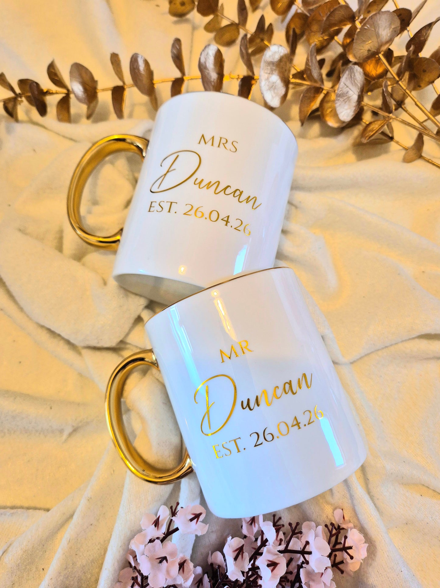 Mr & Mrs Bone China Mug Set