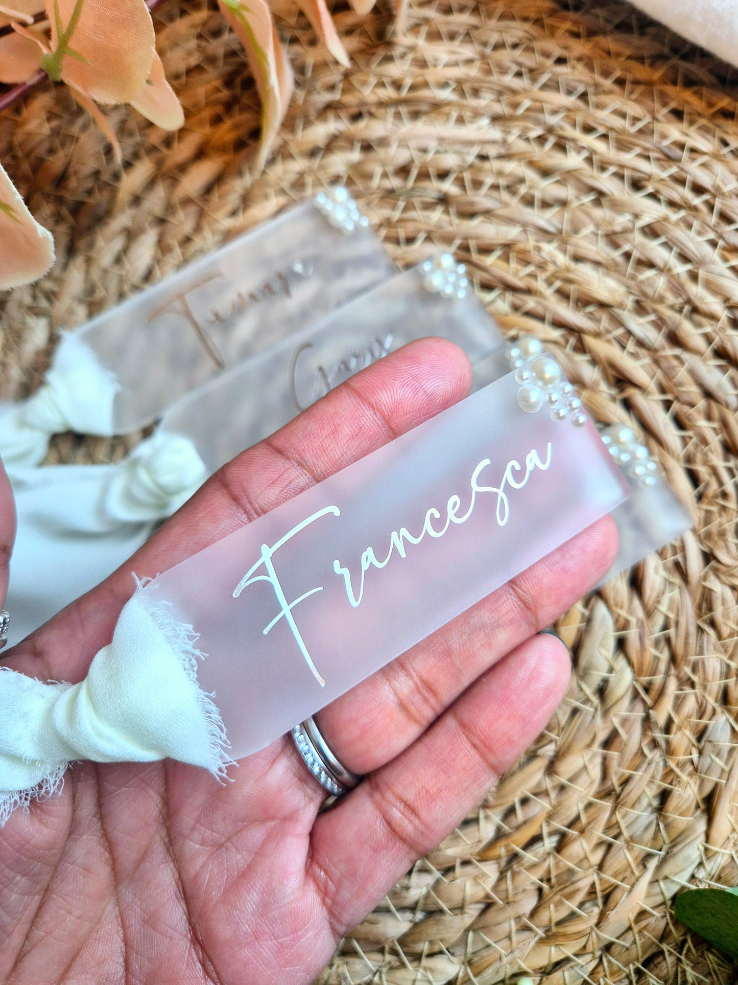 Frosted Pearl Place Names - Silver Font