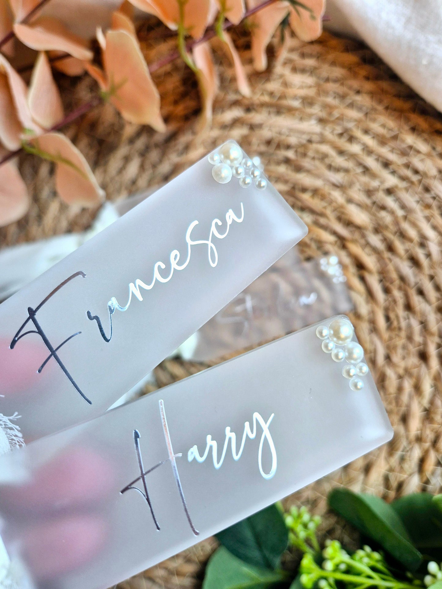 Frosted Pearl Place Names - Silver Font