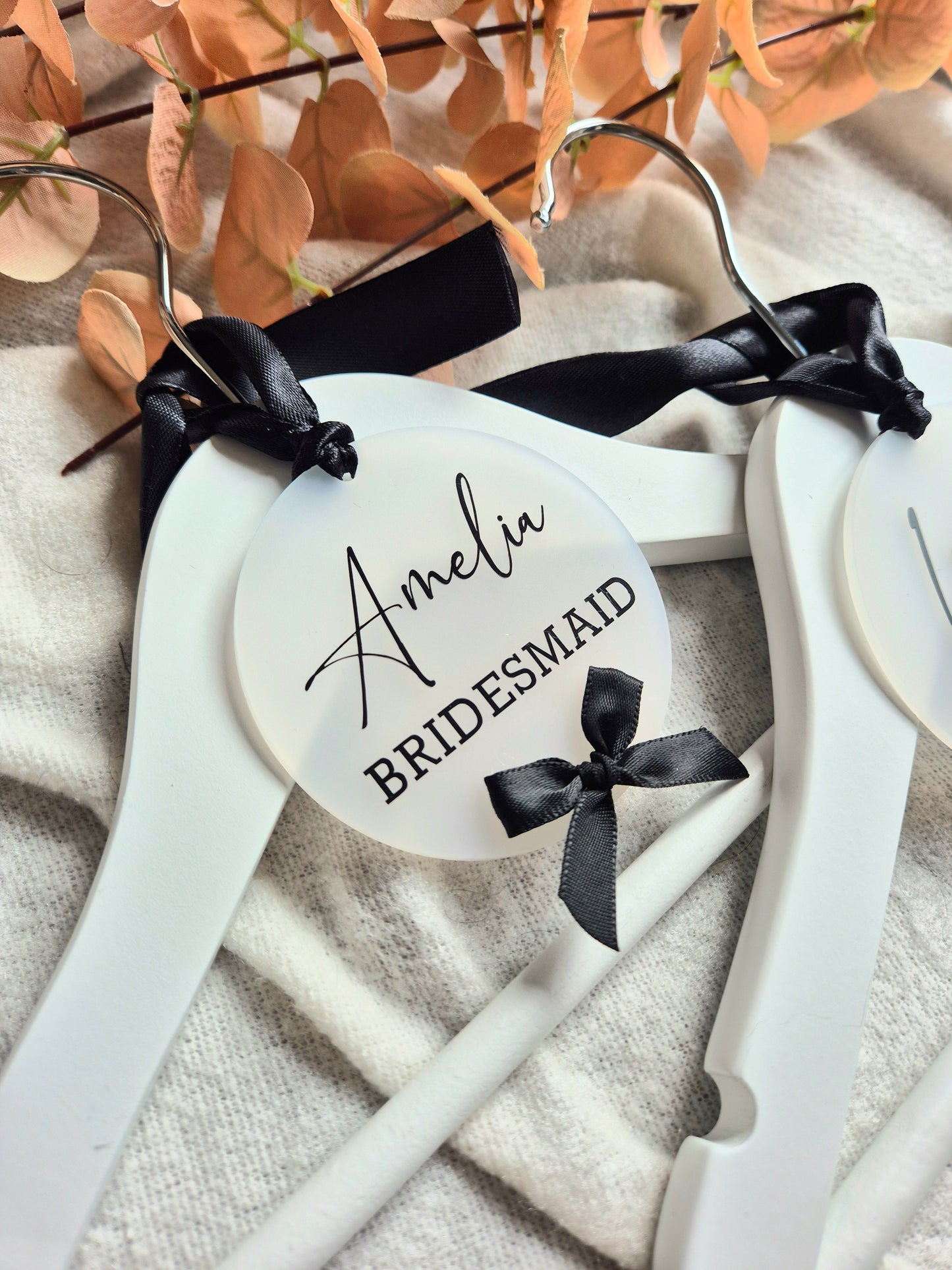 Frosted Black Bow Hanger Tag