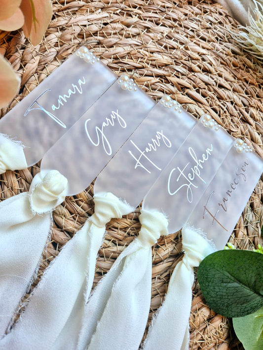 Frosted Pearl Place Names - Silver Font