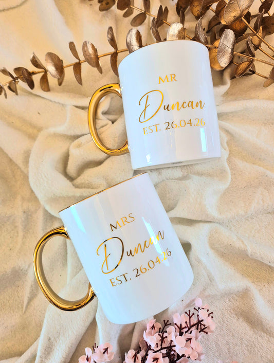 Mr & Mrs Bone China Mug Set