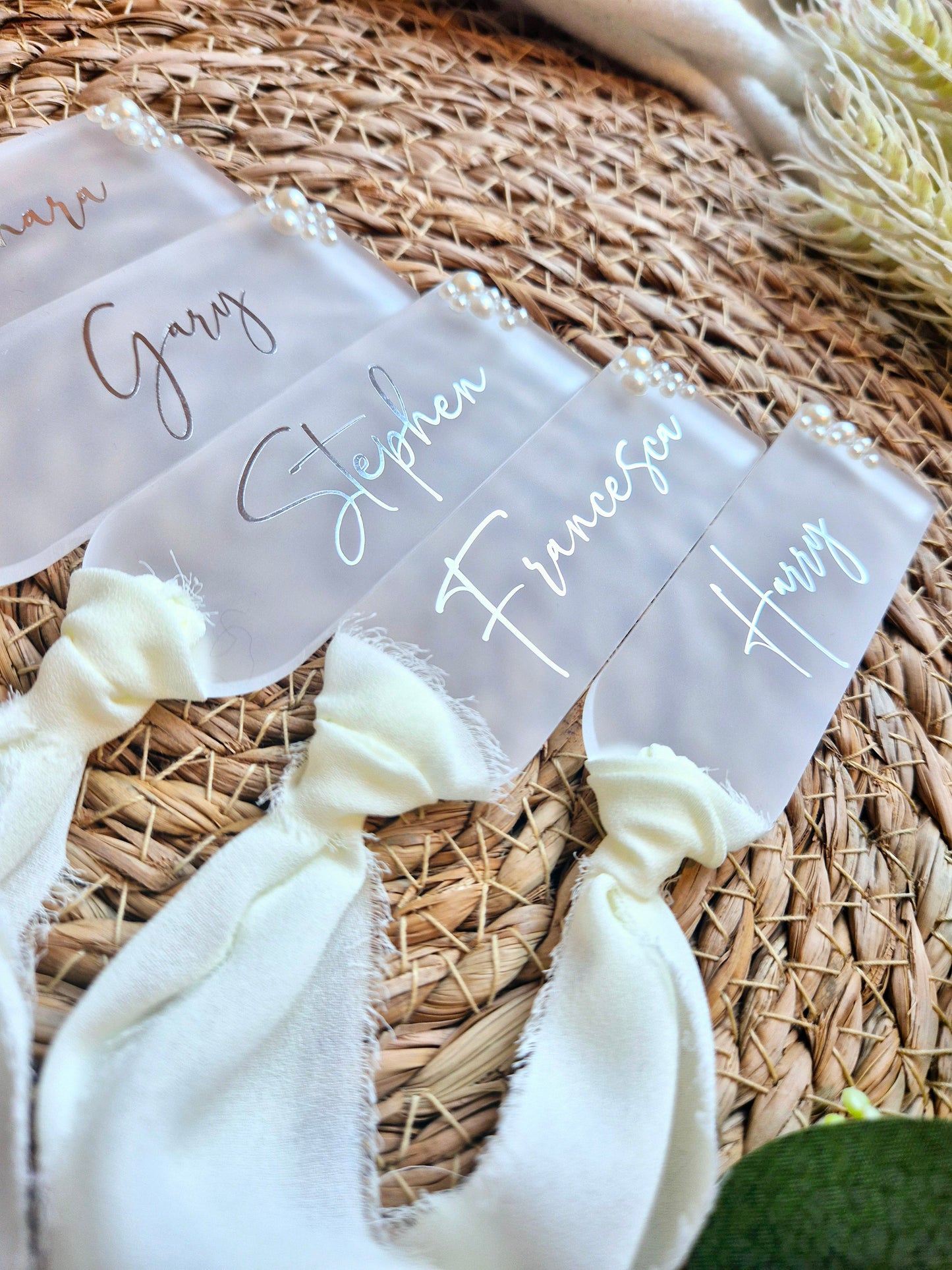 Frosted Pearl Place Names - Silver Font