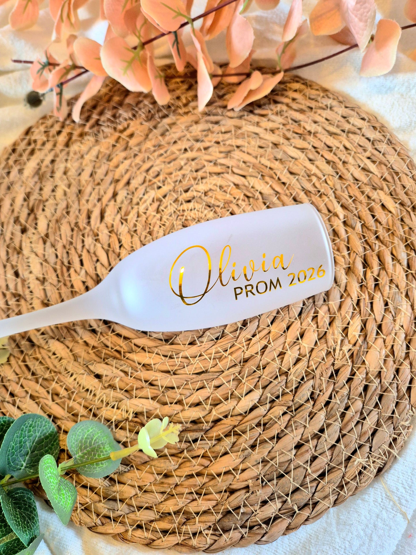 Personalised Frosted Prom Flute - Gold