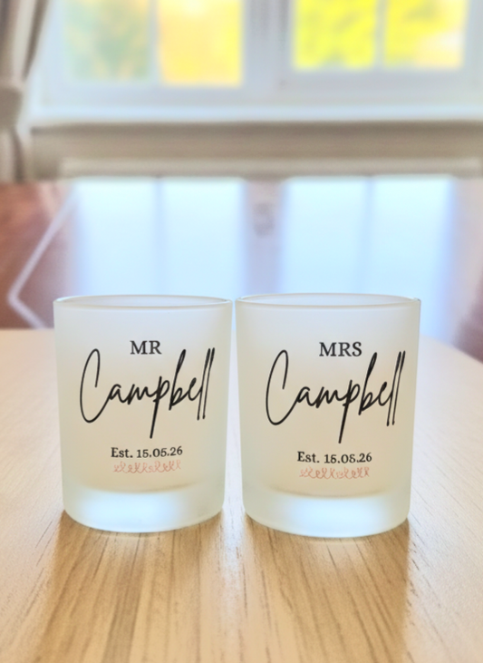 Mr & Mrs Frosted Tumbler Set
