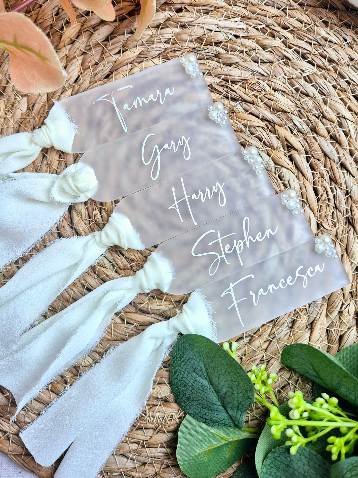 Frosted Pearl Place Names - Silver Font