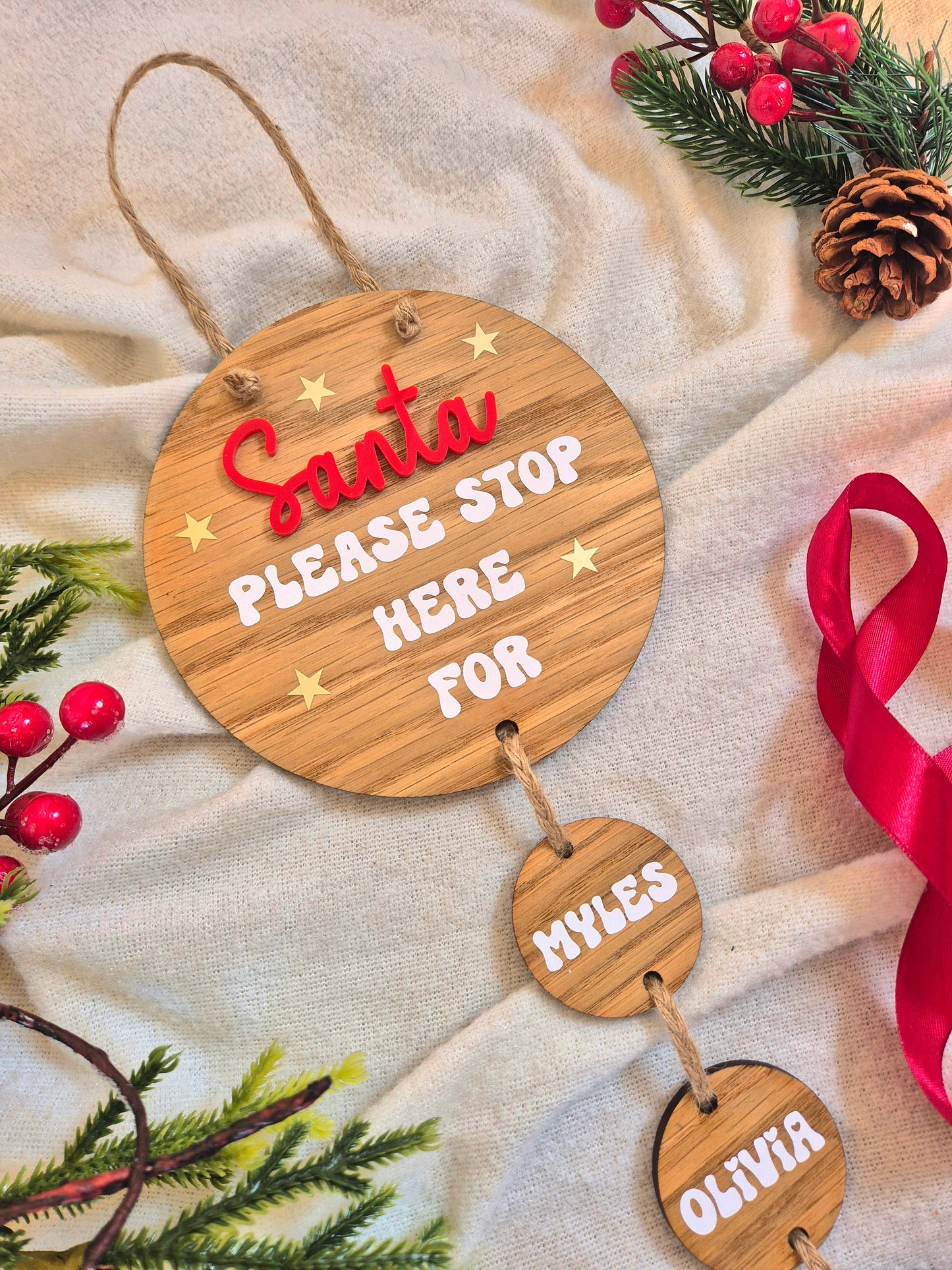 Personalised Santa Stop Here Door Sign