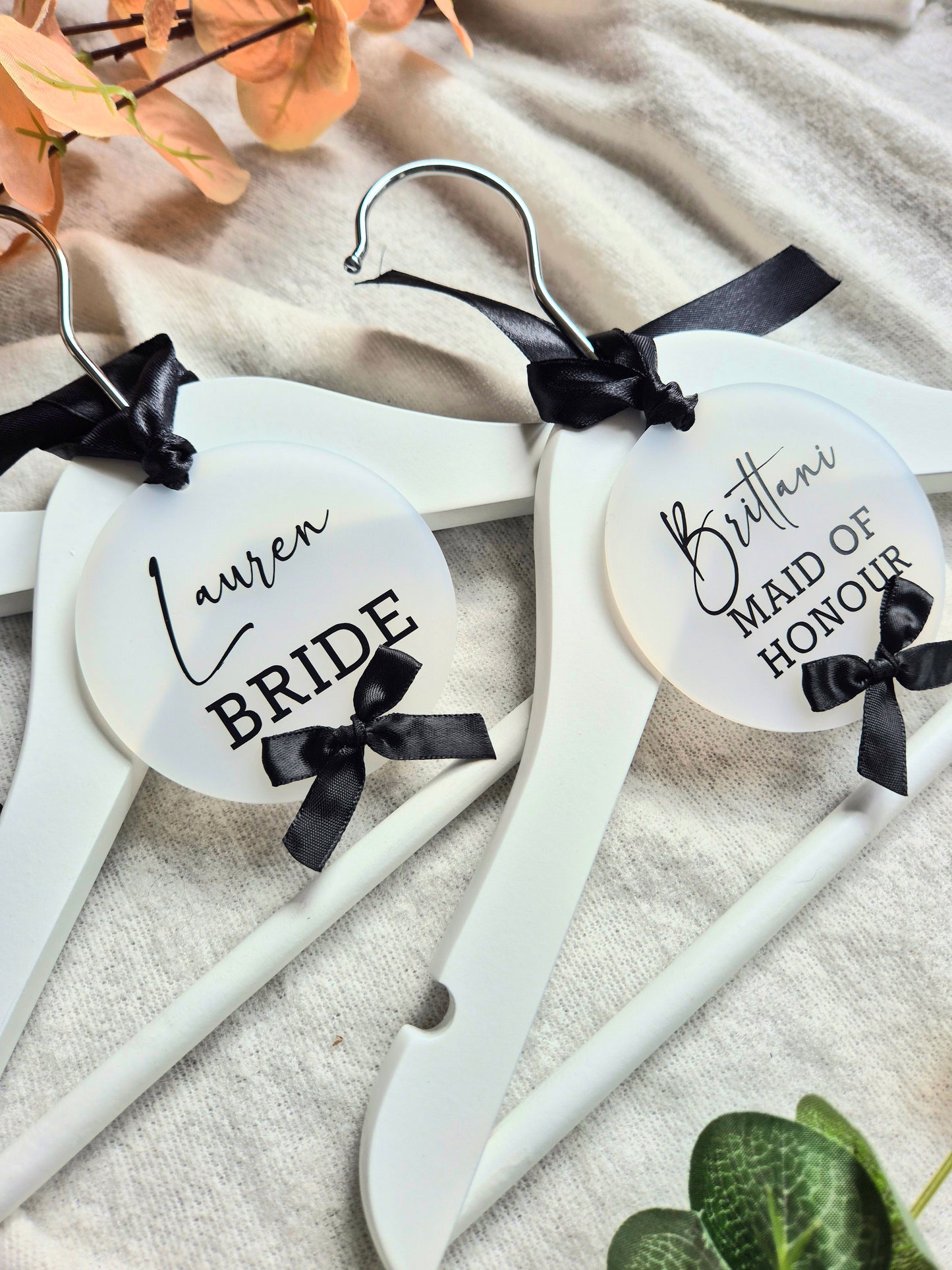 Frosted Black Bow Hanger Tag
