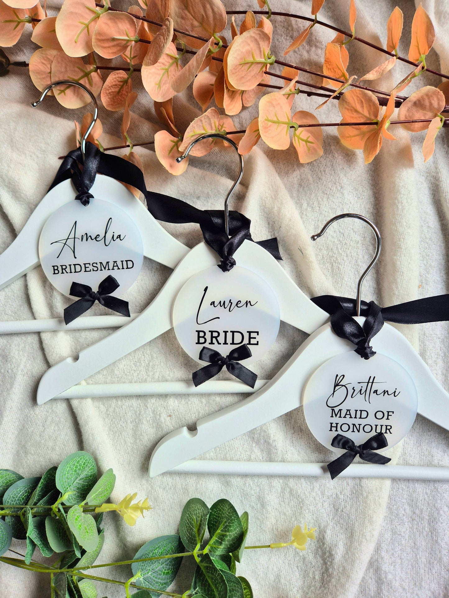 Frosted Black Bow Hanger Tag